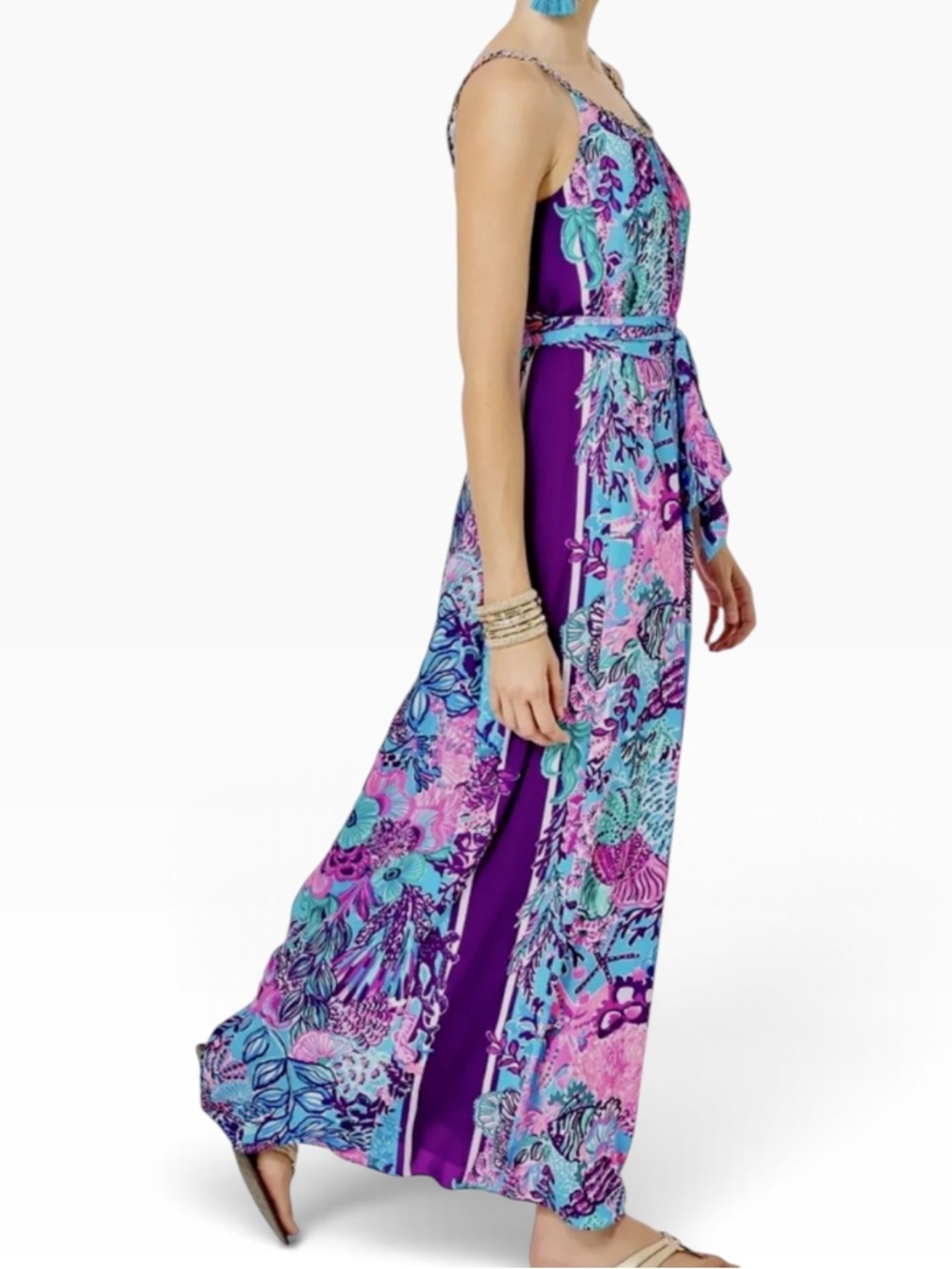 LILLY PULITZER HAZELYN MAXI DRESS SNUBA DUBA DOO TURQUOISE OASIS - Picture 6 of 10